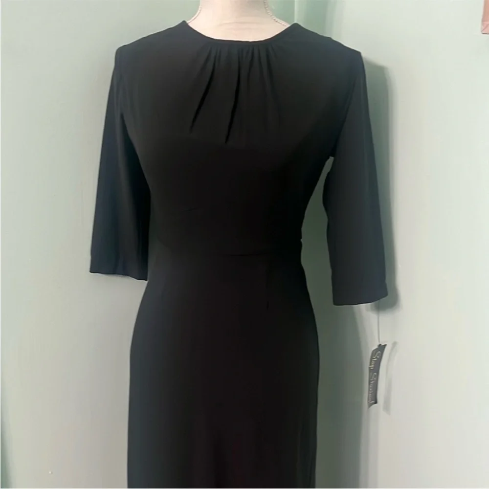 π Stop Staring pinup vintage retro Elegant Black Dress with Bow Detail - Picture 3 of 13